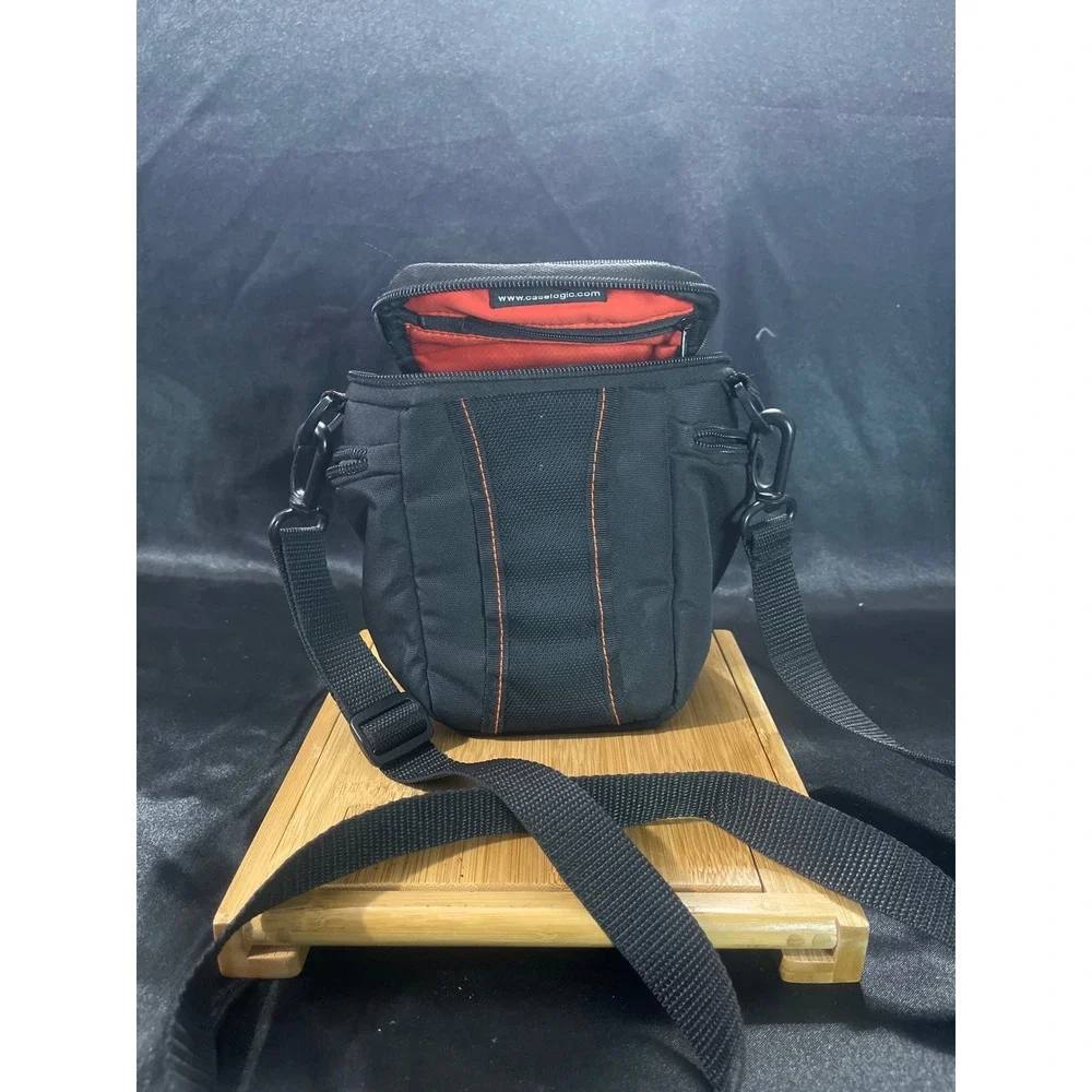 Case Logic SLR Camera Holster‎ Bag Black Red Nylon Padded Shoulder Strap Case